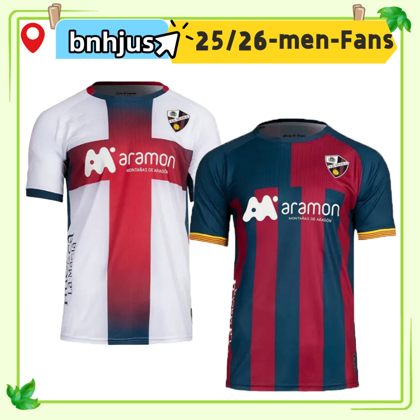 25 26 Huesca Soccer Jerseys 2025 2026 R.PULIDO M.LOUREIRO GERARD V. HUGO VALLEJO KENTO BLASCO Home Away Football Shirts