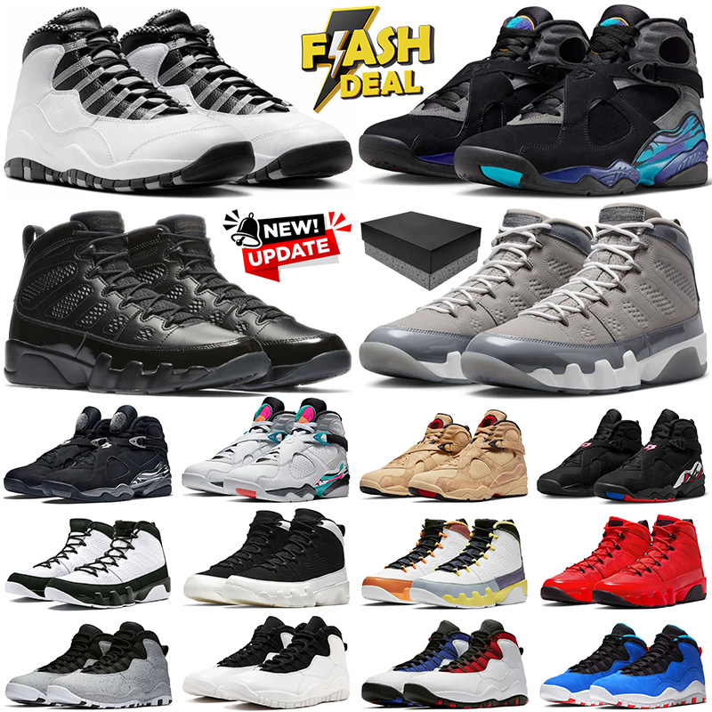 2025 aqua cool grey steel mens basketball shoes designer 8s 9s 10s men Bugs Bunny Bred Shadow Space Jam outdoor sports sneakers trainers runners with box