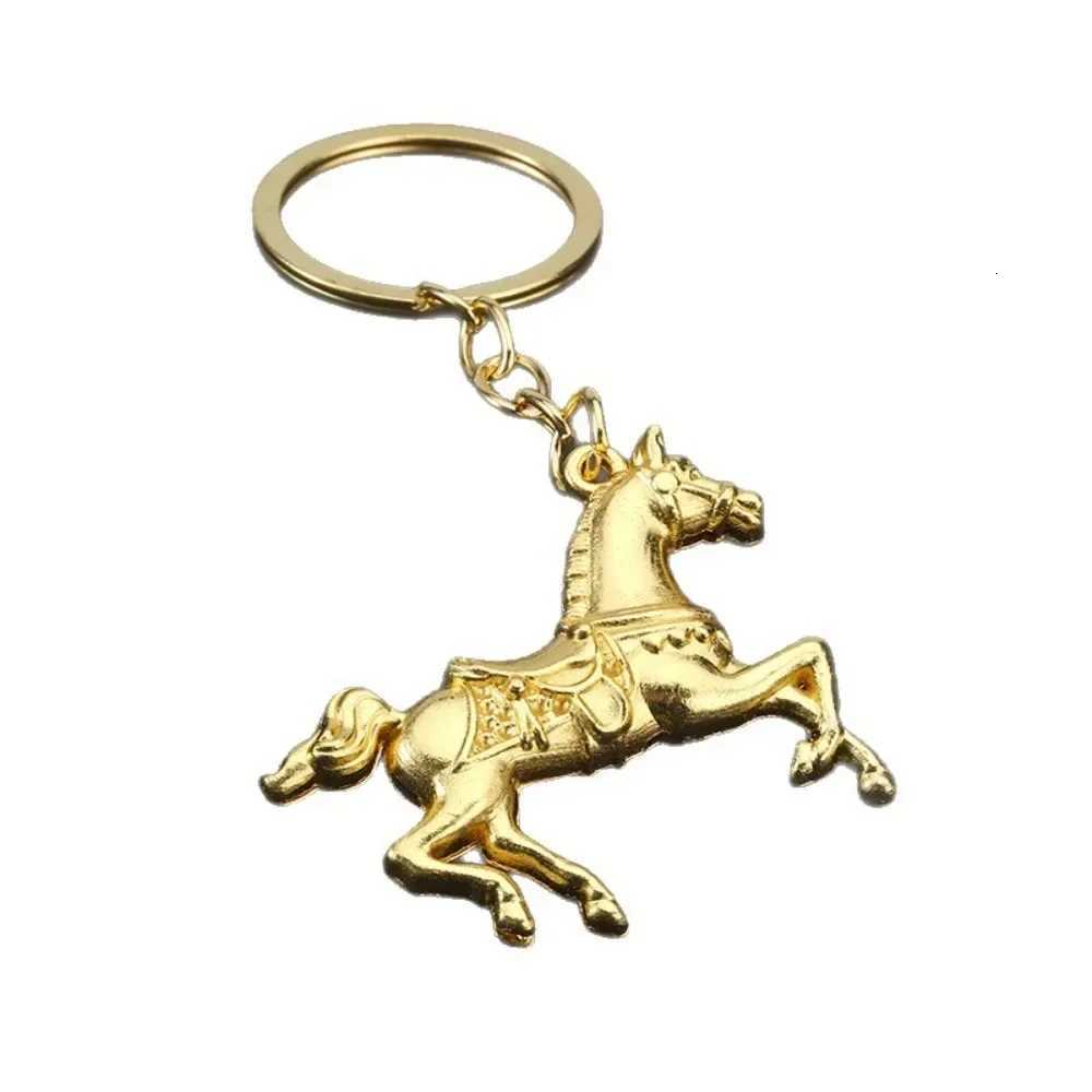 New Popular 3D Three-dimensional Metal War-horse Keychain Backpack Pendant Keyring Personalization Badge Key Chain Ring Gift G250802