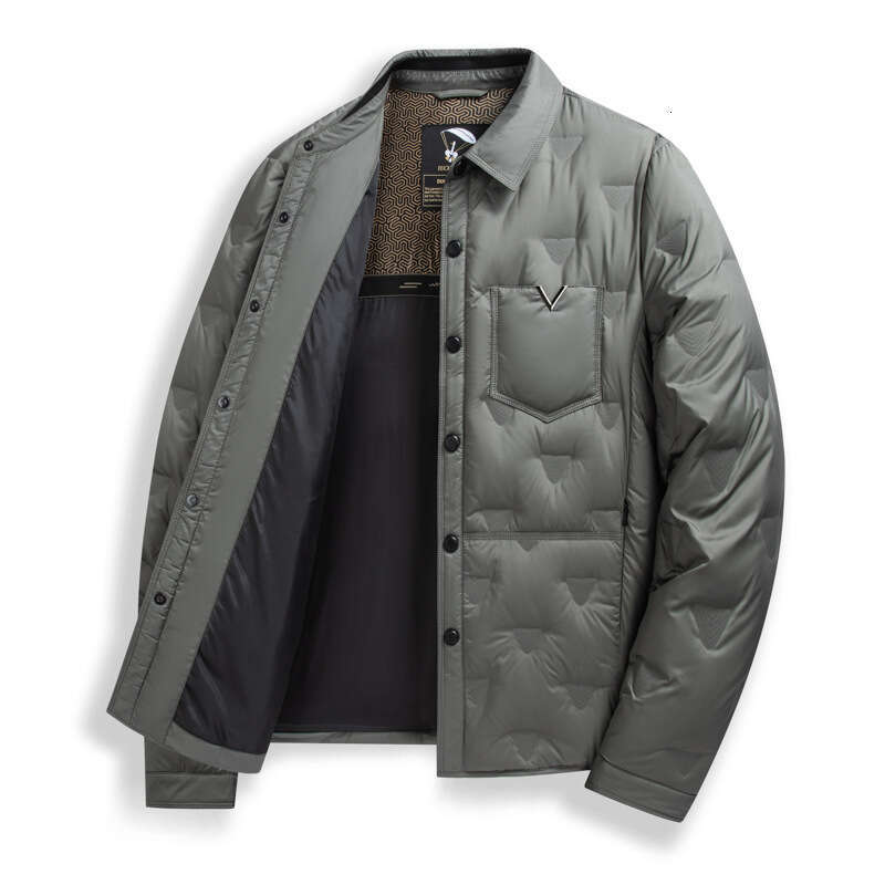 Clothing 90 White Duck Lapel Lightweight Down Men's Casual Jacket 2024 Winter New Fashionable Youth