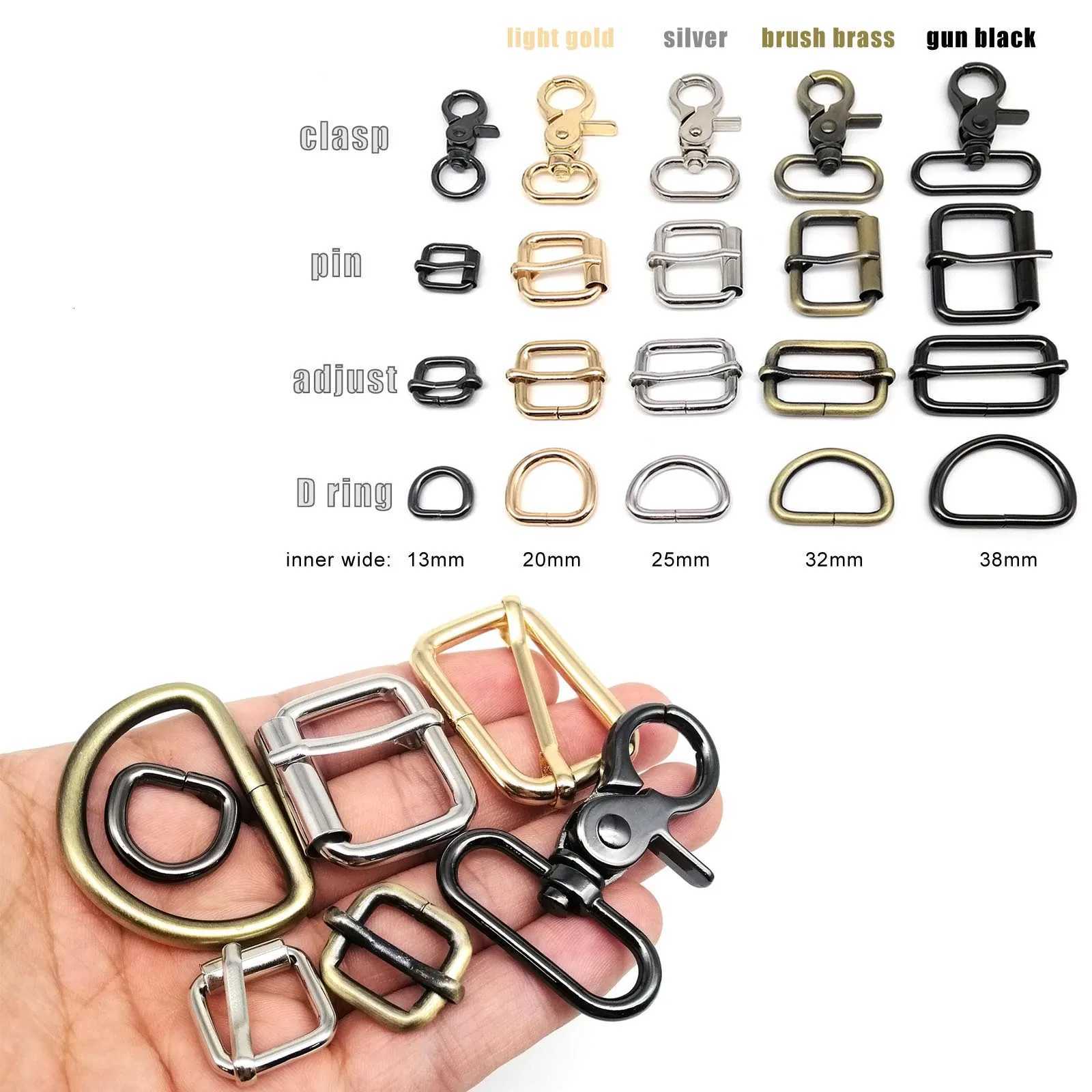 igh Quality Leather Hand Bag Backpack Strap Belt D Ring Rectangle Tri-glide Adjust Roller Pin Buckle Slider Clasp Trigger Hook G250802