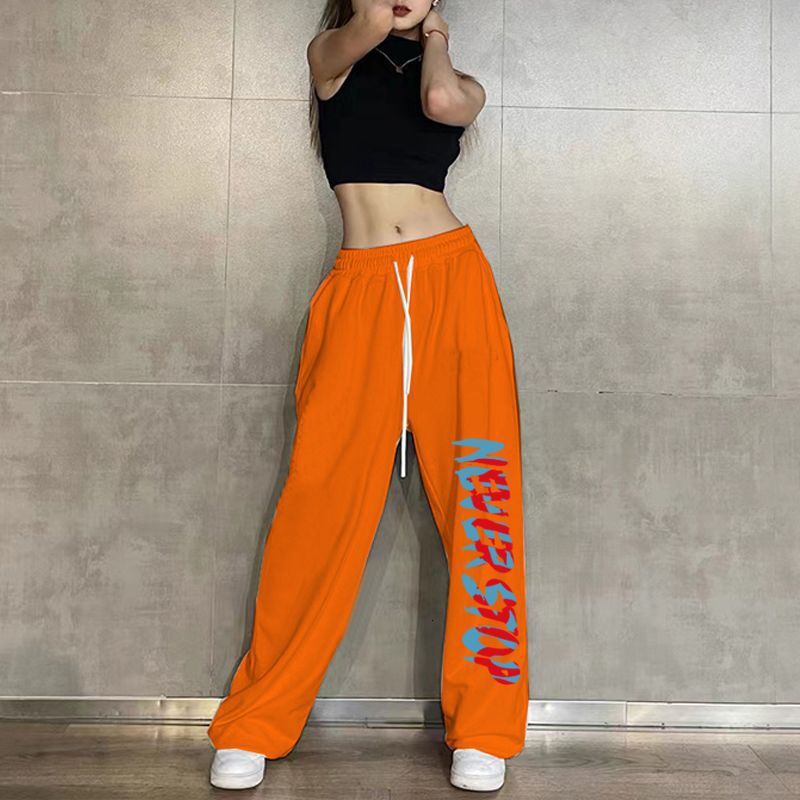 Free shipping designer Jazz Dance Slimming Spring Autumn Trendy Ins Style Sports Jogger Pants for Women Thin Hip Hop Sweatpants High quality clothing