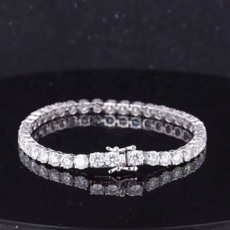 VOAINO Popular 2025 Vs Diamond Chain Round Shape 3mm 4mm Lab Grown Diamond CVD HPHT 14k Solid Gold Tennis Bracelet