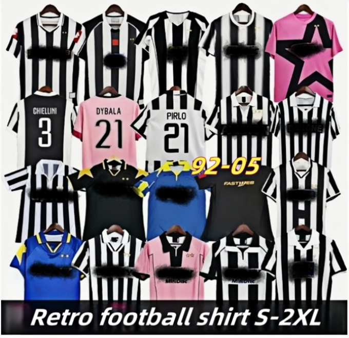 Retro JuventusS soccer Jerseys PIERO Conte PIRLO Marchisio INZAGHI 92 95 96 97 98 99 01 02 03 04 05 ZIDANE Maillots DAVIDS BOKSIC shirt POGBA Short sleeve A