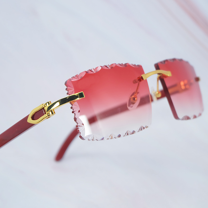 Red Wood Sunglasses New Wave Diamond Cut Sun Glasses Vintage Carter Luxury Designer Mens Decoration 012 Wooden Shades Eyewear