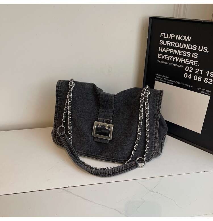 Denim Women 2025 designer New Fashion Large Capacity Chain Shoulder High-end bags Commuter Tote Bag