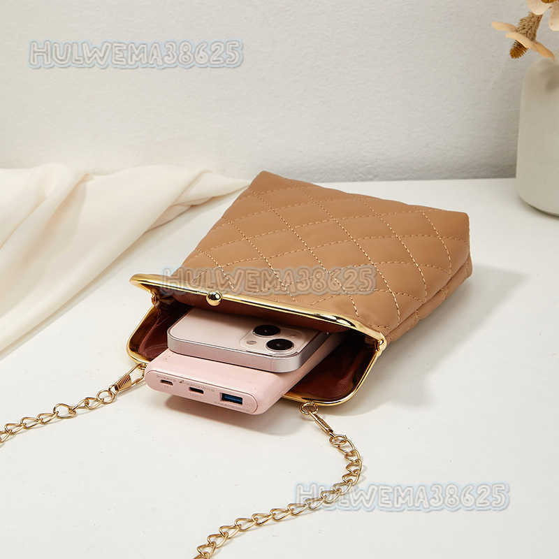 2025 Autumn New Womens Fashion Mobile Bag Casual Lingge Shoulder Bag Crossbody Wallet H250804