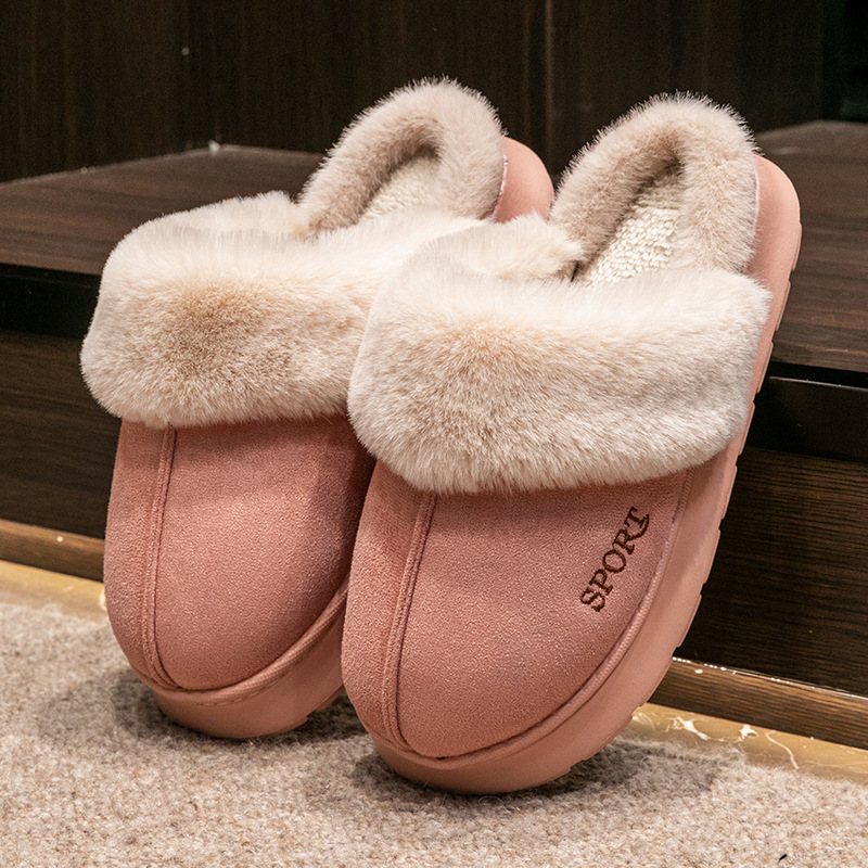 2025 New Women's Thick Soled Cotton Slippers Outdoor Indoor Use Winter Non Slip Warm Suitable For In Spring And Autumn Also Post - Partum Women