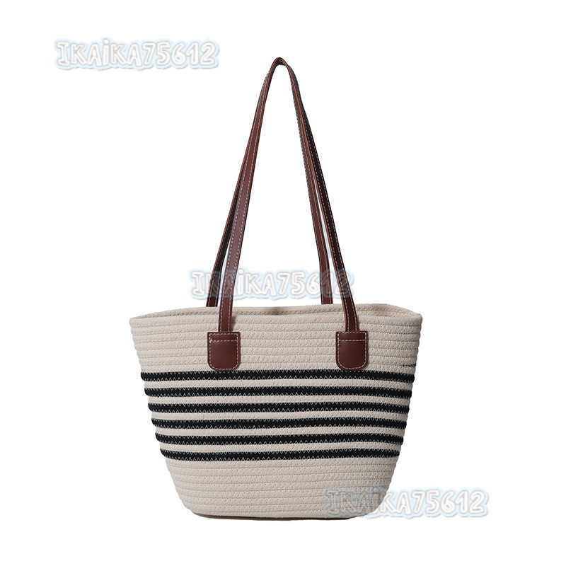 Casual Beach Tote Bag Large Capacity Woven Shoulder Bag Straw Bag for Women Summer Personality Straw Bag Bucket Bag H250804