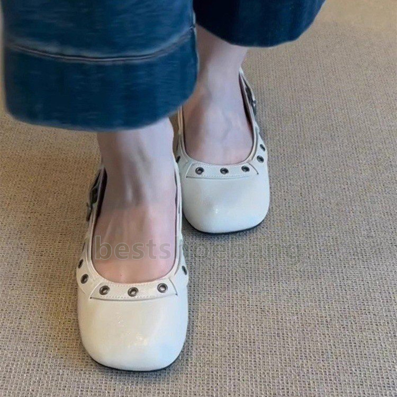 fashion loafers designer shoes ballet flats low heels round toe mary jane shoes comfortable leather durable soft-soled casual dress shoes