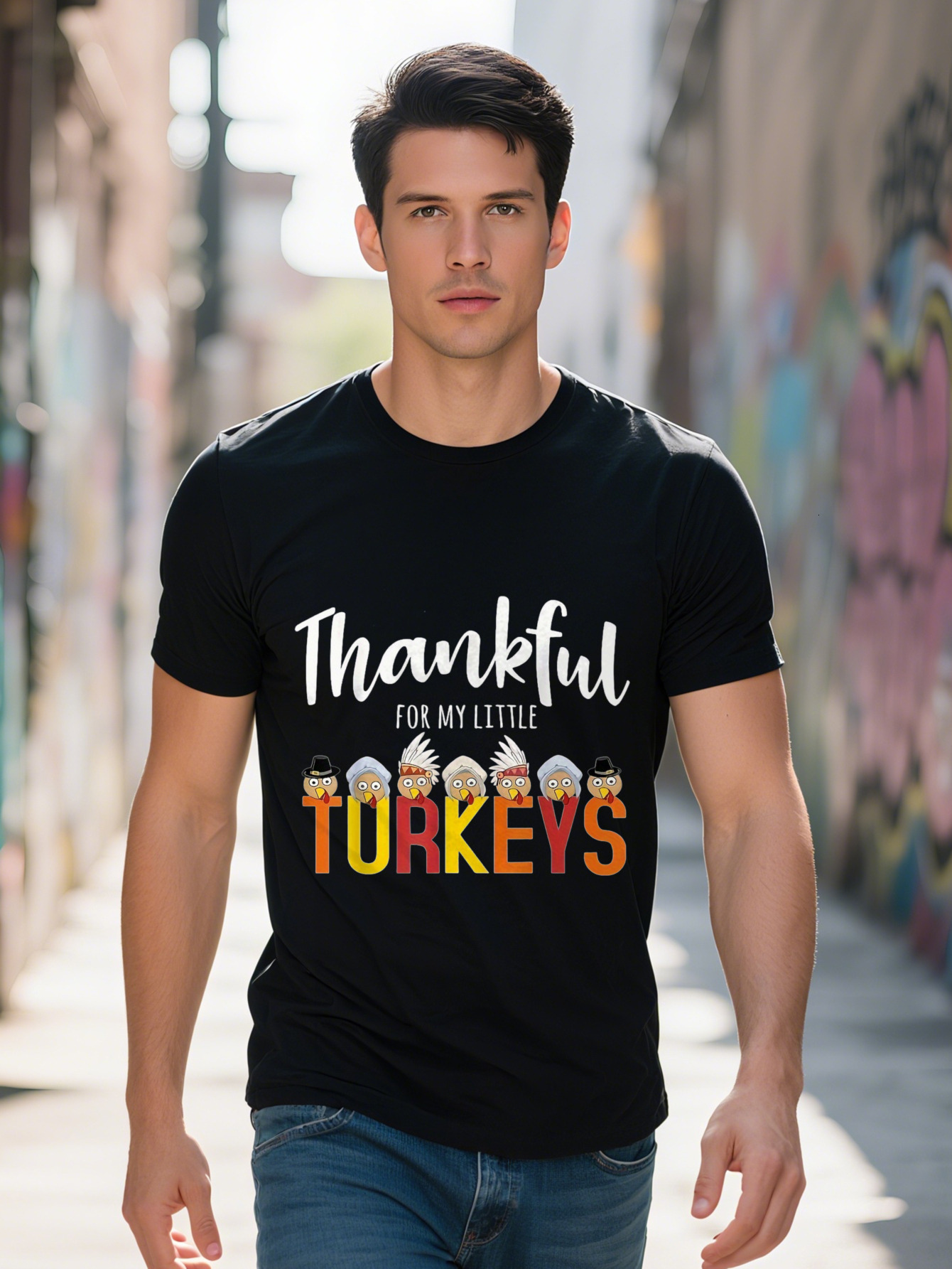 Thankful My Litter Turkeys T-Shirt Unisex Long Short Sleeve Best Thanksgiving Gift For Men Women 04cf2