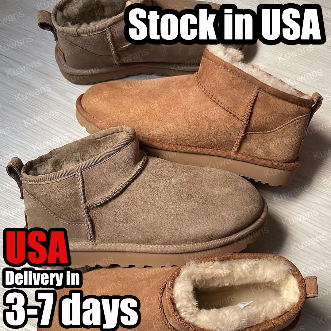 Designer Classic Ultra Mini Boots Snow Boot Winter Fall Short Ankle Women Men Fur Sheepskin Tasman Tazz Chestnut Sand Mustard Seed boot