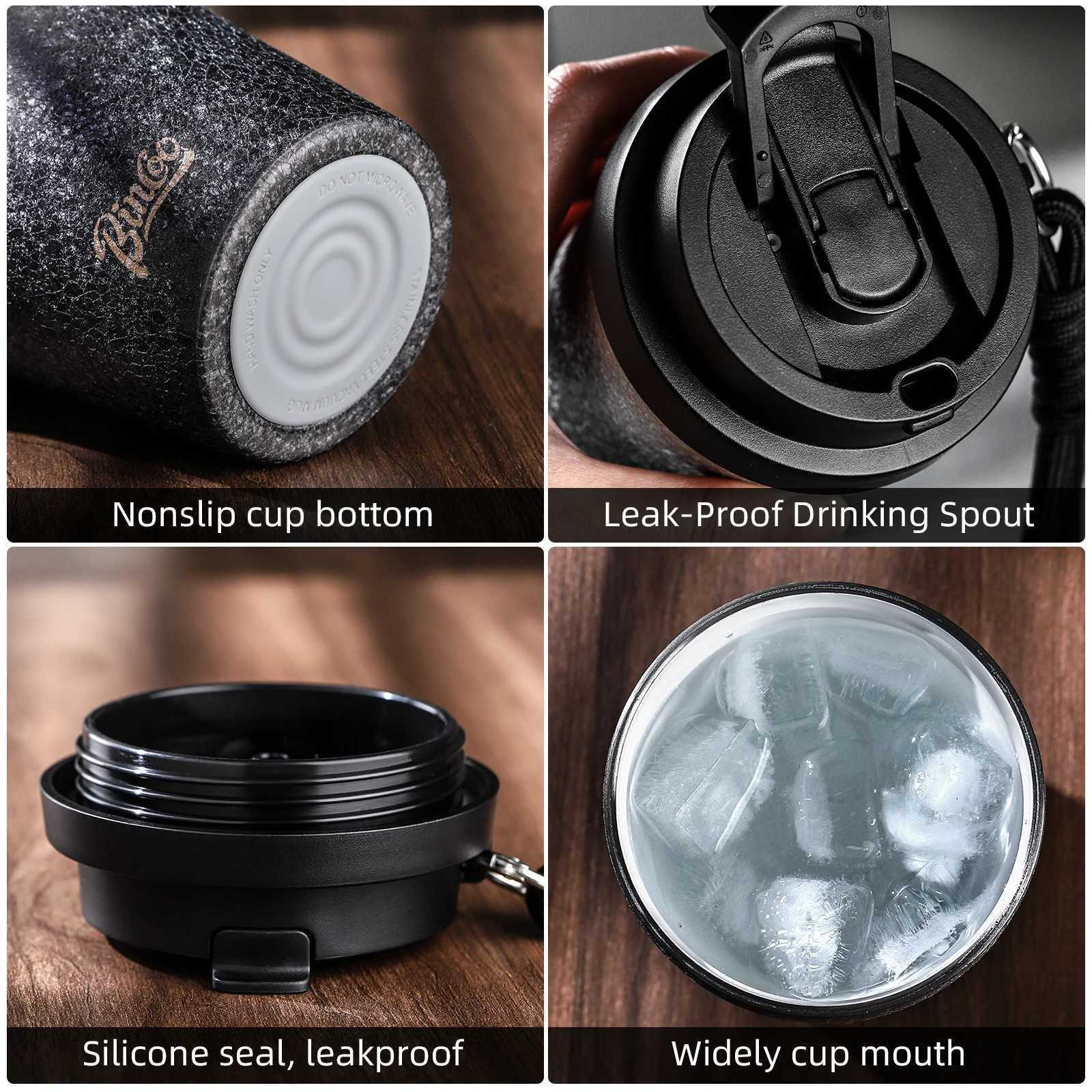 280ml Double Wall Ceramic Travel Mug Insulated Portable Stainless Steel Thermal Cup for Camping Daily Y250802 W260226