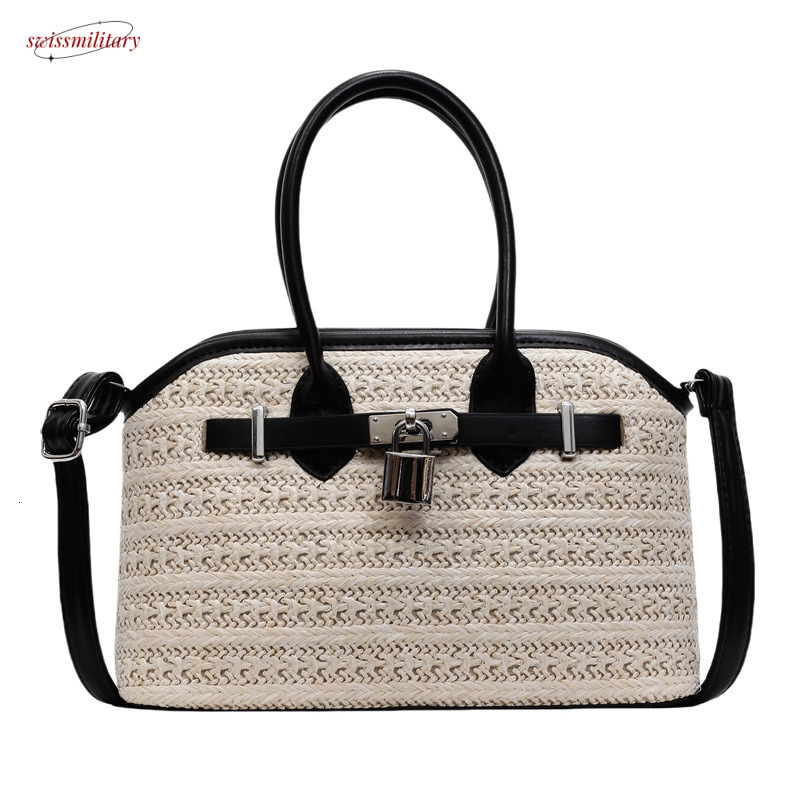 Niche Design Straw for Women, New Elegant Woven Shoulder Bag, Large Capacity Vacation Crossbody Beach Bag swissmilitary