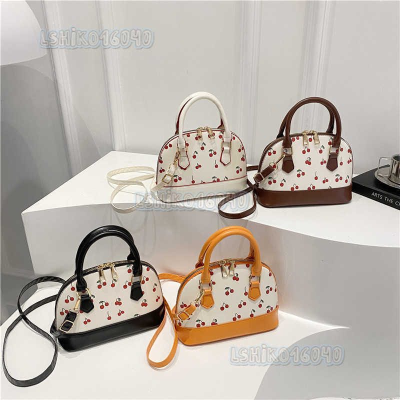 New Trendy Girl Handbag Fashion Commuter Cherry Pillow Bag Niche Printed Texture Shoulder Bag Underarm Bag H250804