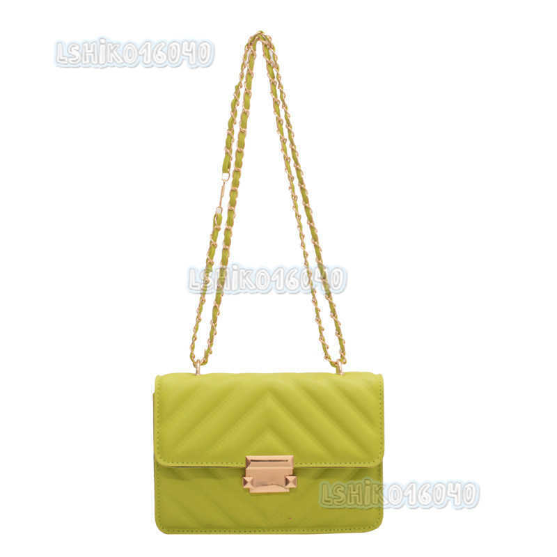 Bag Female Fashion Messenger Bag Red Super Fire Candy Color Chain Small Square Bag Small Crowd Stripe Messenger Bag Tide H250804