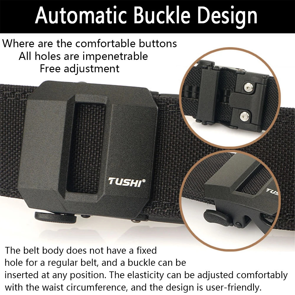 TUSHI Army Tactical Belt Quick Release Military Airsoft Training Molle Belt Outdoor Shooting Hiking Hunting Sports Gun Belt 250730