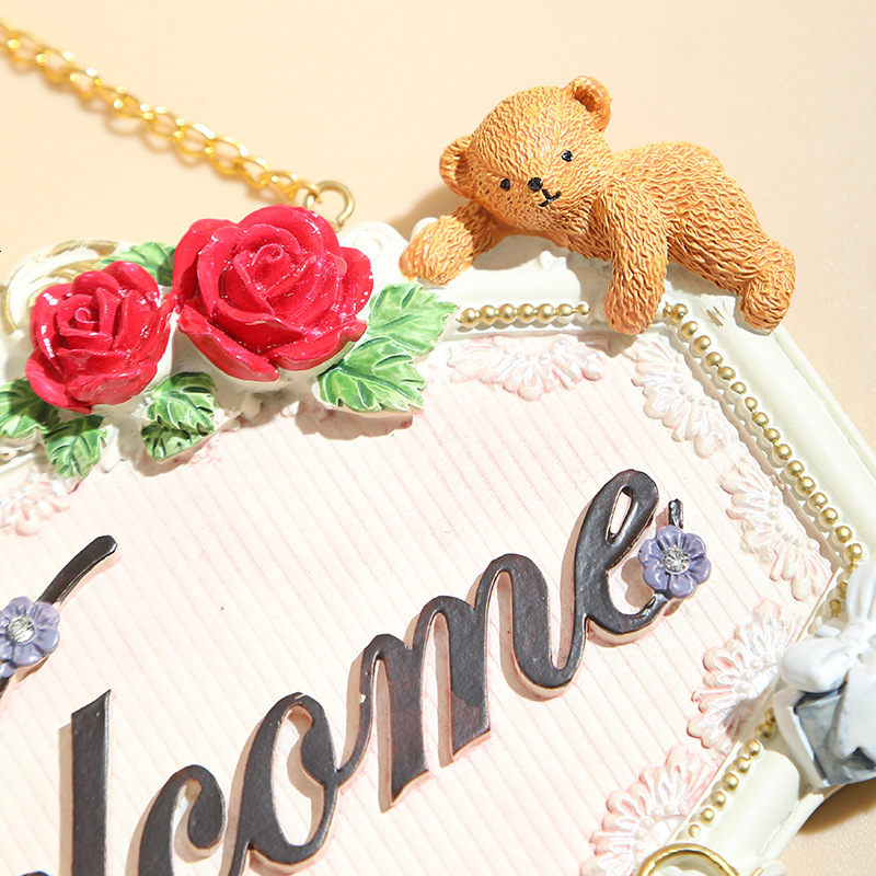 European Style Creative Wall Hanging Sign Store Welcome Pendant Resin Home Decoration