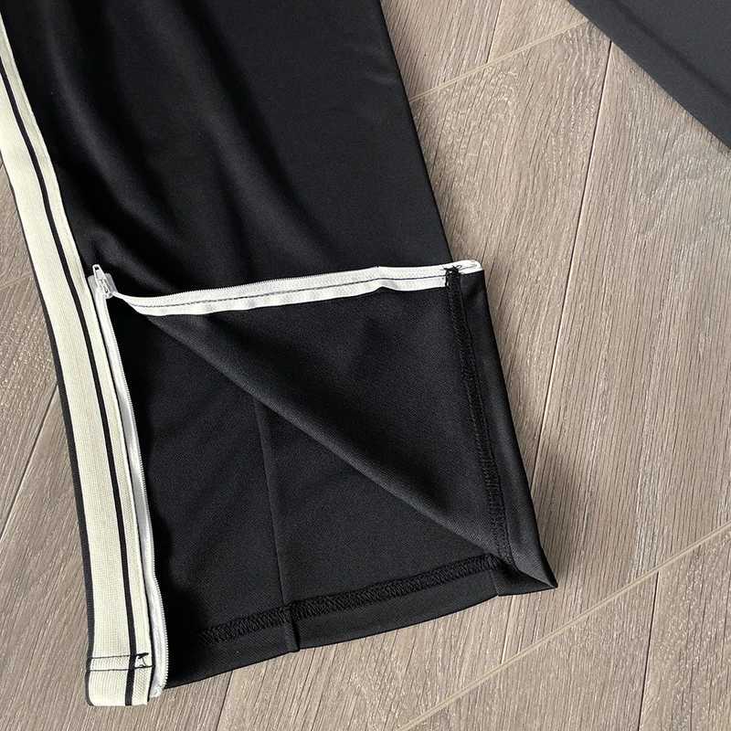 SAINT VANITY Embroidered Striped Track Pants Men Women High Quality Black Casual Leg Zipper Sweatpants Jogger Trousers GYM X250804