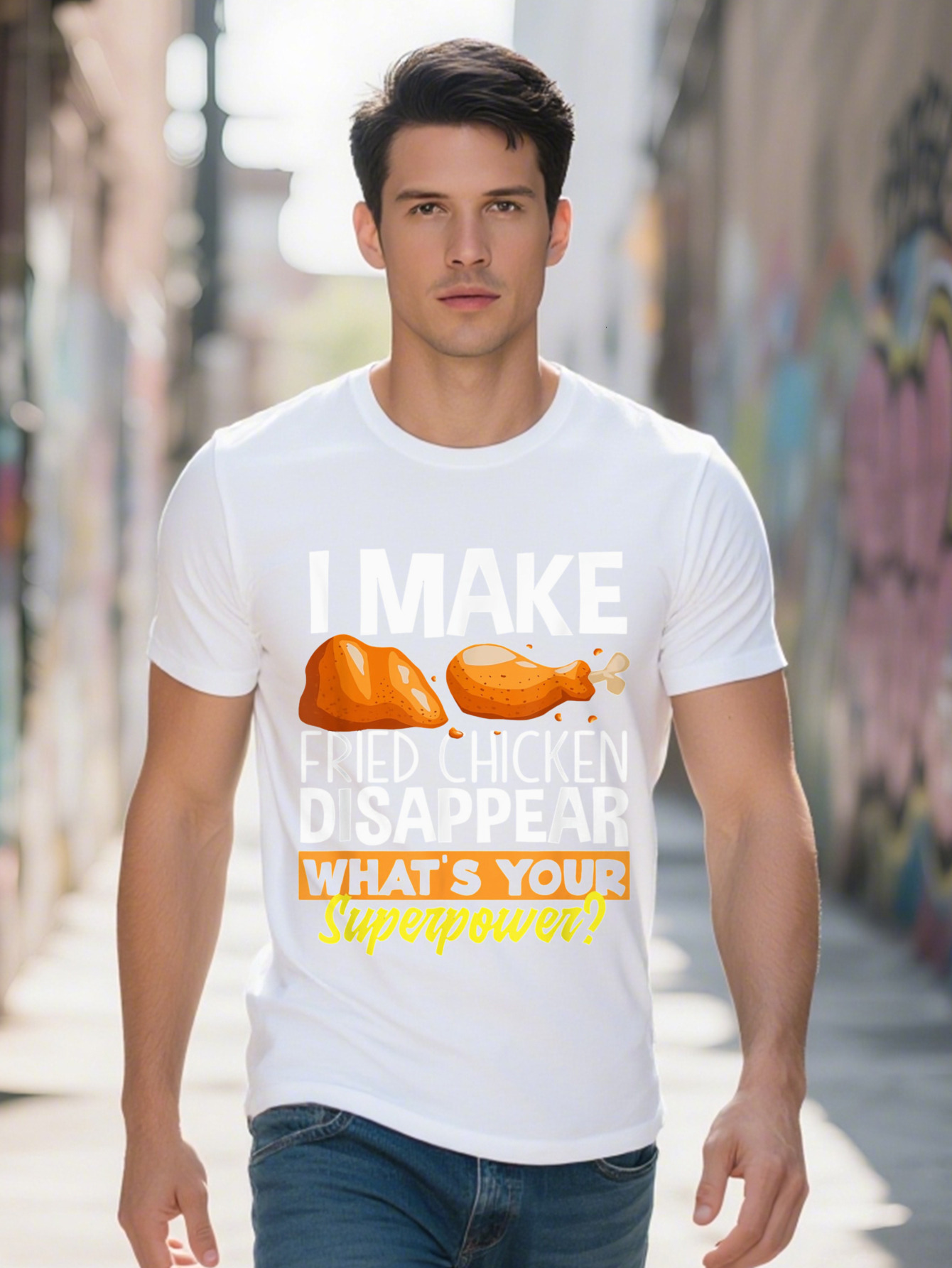 What's Your Superpower Fried Chicken Lover Cotton T-Shirt 48806