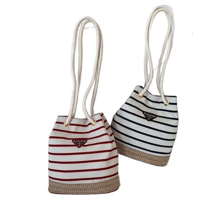 DHpet_wholesale 2025 Striped Drawstring Bucket Bag Vintage Inspired Crossbody & Shoulder Bag for Women, Artistic Chinese Style