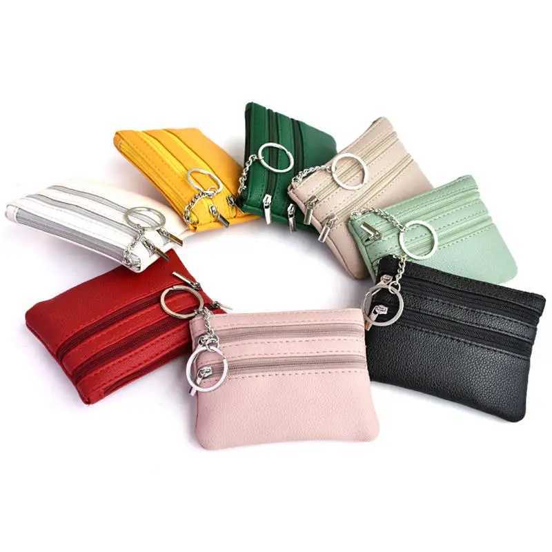 Fashion Women Small Wallet For Ladies Zipper Card Purse Key Storage Bag High Quality PU Short Wallet Female Money Bags G250802