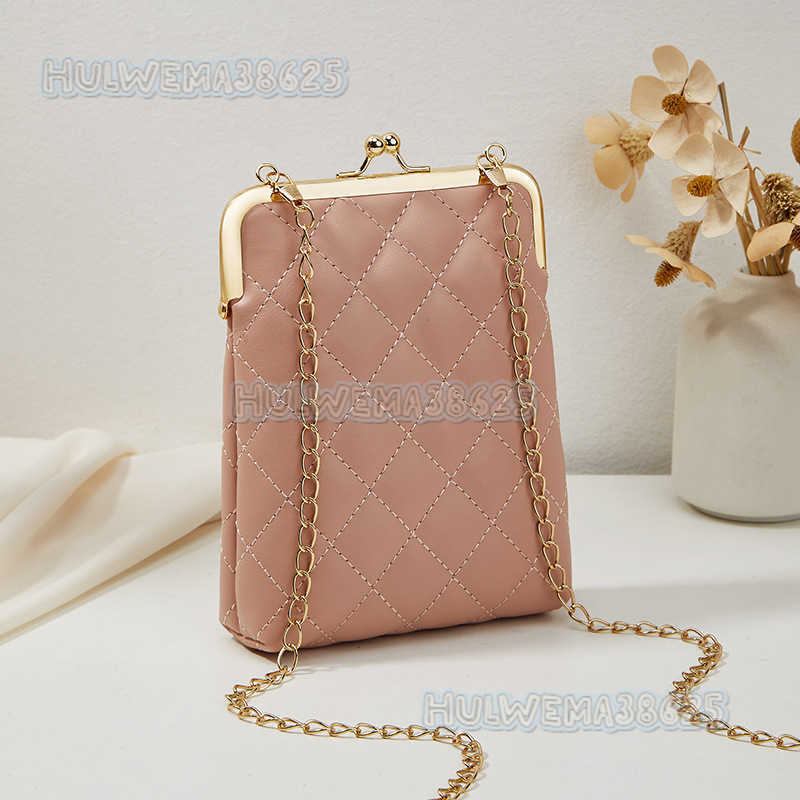 2025 Autumn New Womens Fashion Mobile Bag Casual Lingge Shoulder Bag Crossbody Wallet H250804