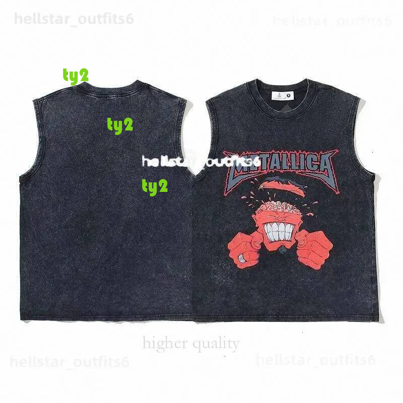 5s Mens Tank Top t shirt Vest Summer Washed Sleeveless Tshirts Hip Hop Letter Graphic Print Gothic Streetwear Harajuku cotton Men Clothing Underwear S