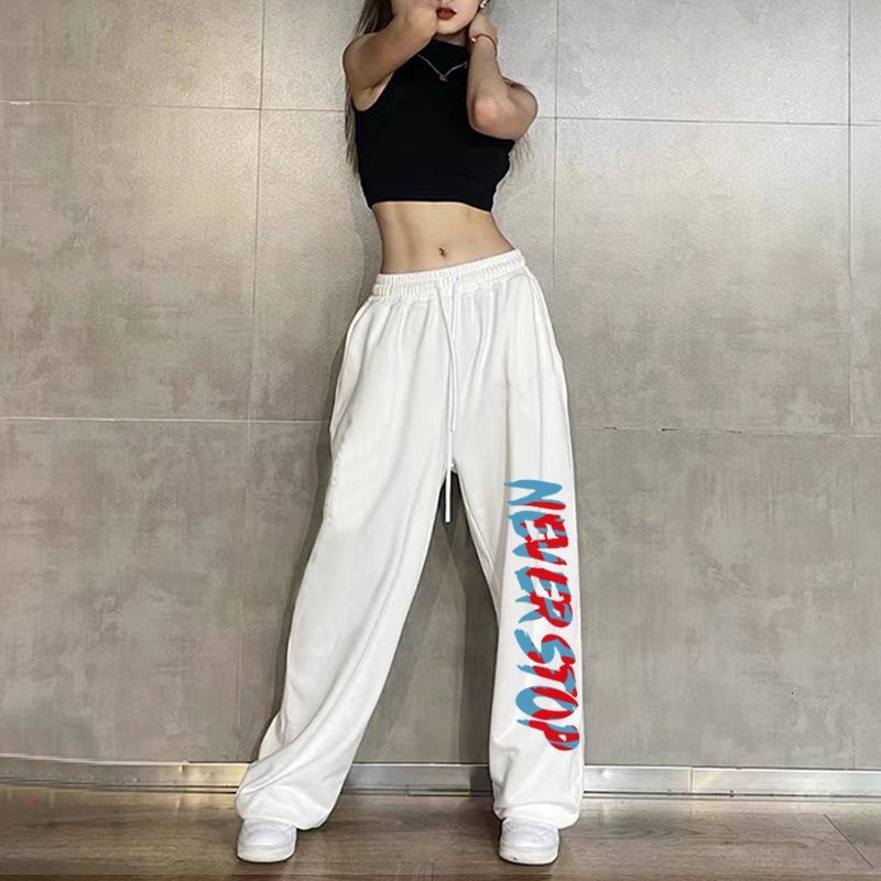 Free shipping designer Jazz Dance Slimming Spring Autumn Trendy Ins Style Sports Jogger Pants for Women Thin Hip Hop Sweatpants High quality clothing