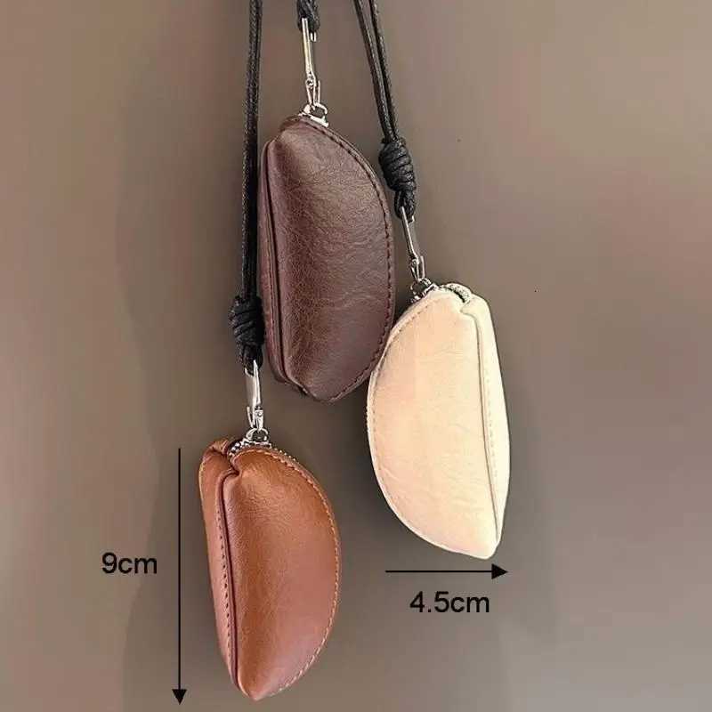 Modern Tanned Cowhide Mini Lipstick Bag Sophisticated Coin Wallet Womens Keychain G250802