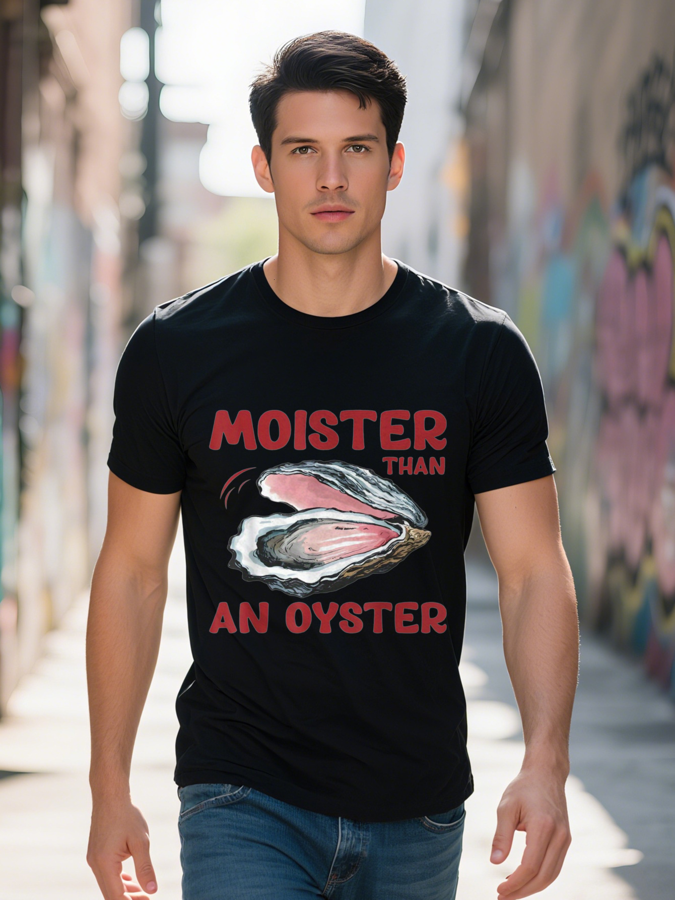 Men S g Cotton Moister Than An Oyster Funny Shellfish Shuck Adult Joke T-shirt 9f4a9