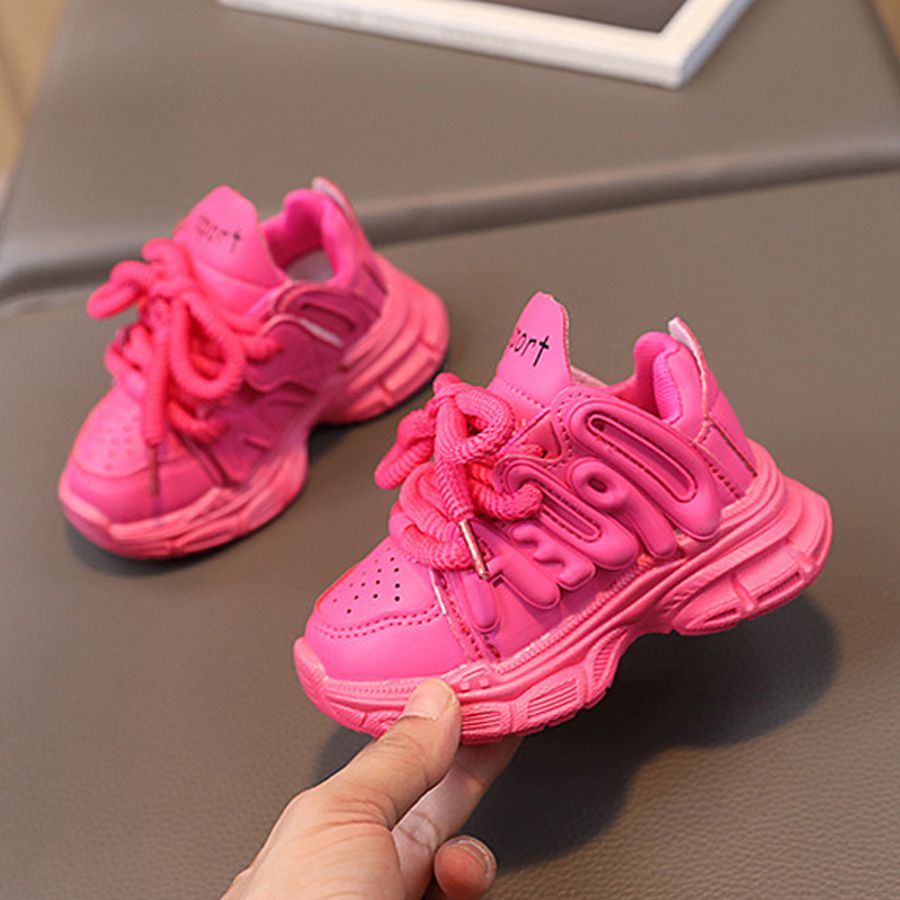 Girls Sneakers Children Child Trendy Shoes Pink Beige Platform Laceup s Running Sport Shoes Walkfashion Nonslip Girl Casual Shoe Sizes US55CUS4Y W0063