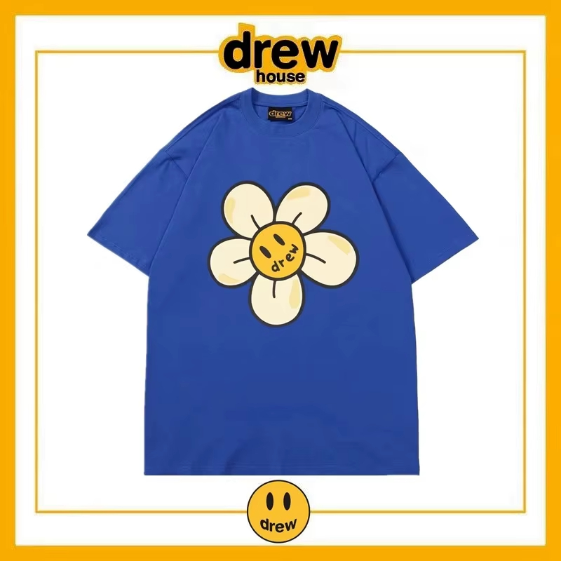 DREW HOUSE Men's Designer T-shirt T Shirts Summer Painted Graphic Shirt Unisex Men Women Short Sleeve Fashion Top Casual Vintage Luxury Brand Ret