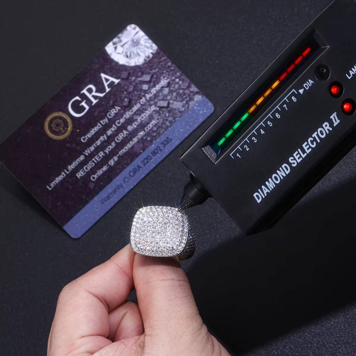 Zanlong 15350 Wholesale Hip Hop Jewelry Custom 925 Sterling Silver VVS Moissanite Iced Out Micro Pave Diamond Ring for Men