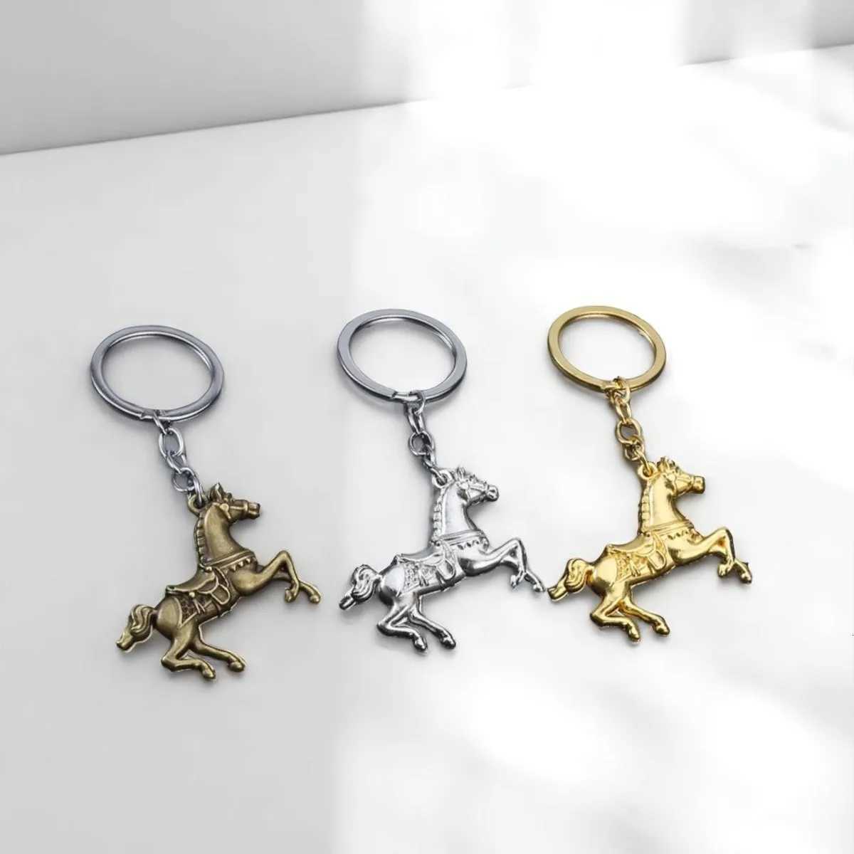 New Popular 3D Three-dimensional Metal War-horse Keychain Backpack Pendant Keyring Personalization Badge Key Chain Ring Gift G250802