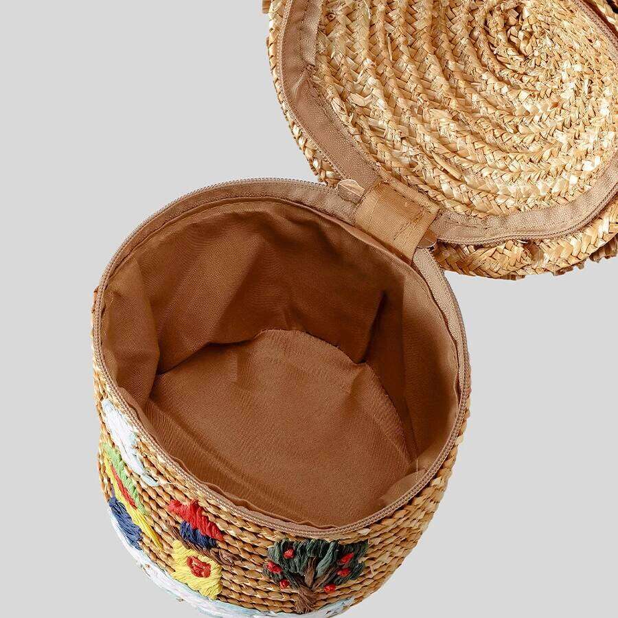 Creative Cartoon House Women Shoulder Bags Paper Woven Cute Handbags Handmade Summer Beach Bag for Children