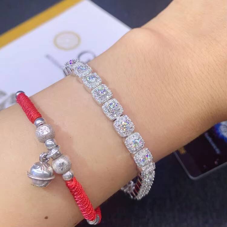 VOAINO New Trendy Tennis Bracelet 6MM VVS 9K 14K 18K Gold Customized Cluster Lab Grown Diamond Tennis Bracelet