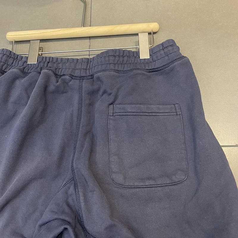 High Street Vintage Washed Dark Blue Casual Pants Classic Letters Print Saint Sweatpants Best Quality Cotton Trousers Tags X250804