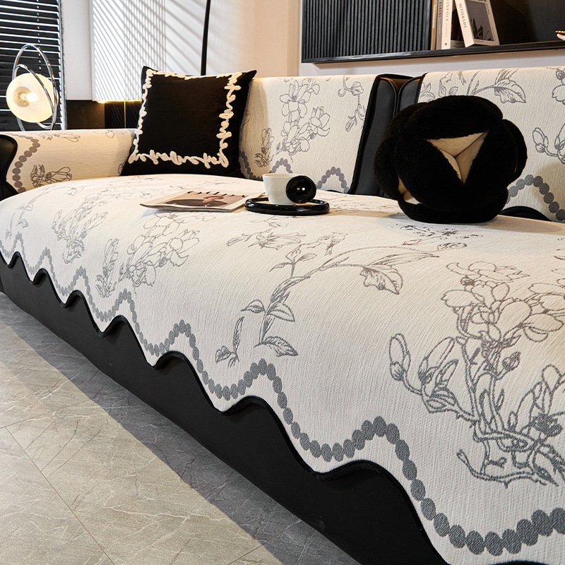 Designer Sofa Covers Blanket Non-Slip Sectional Couch Covers Luxury L Shape Resistant Sofa Slipcover for Furniture Bed Couch Sofa Chenille