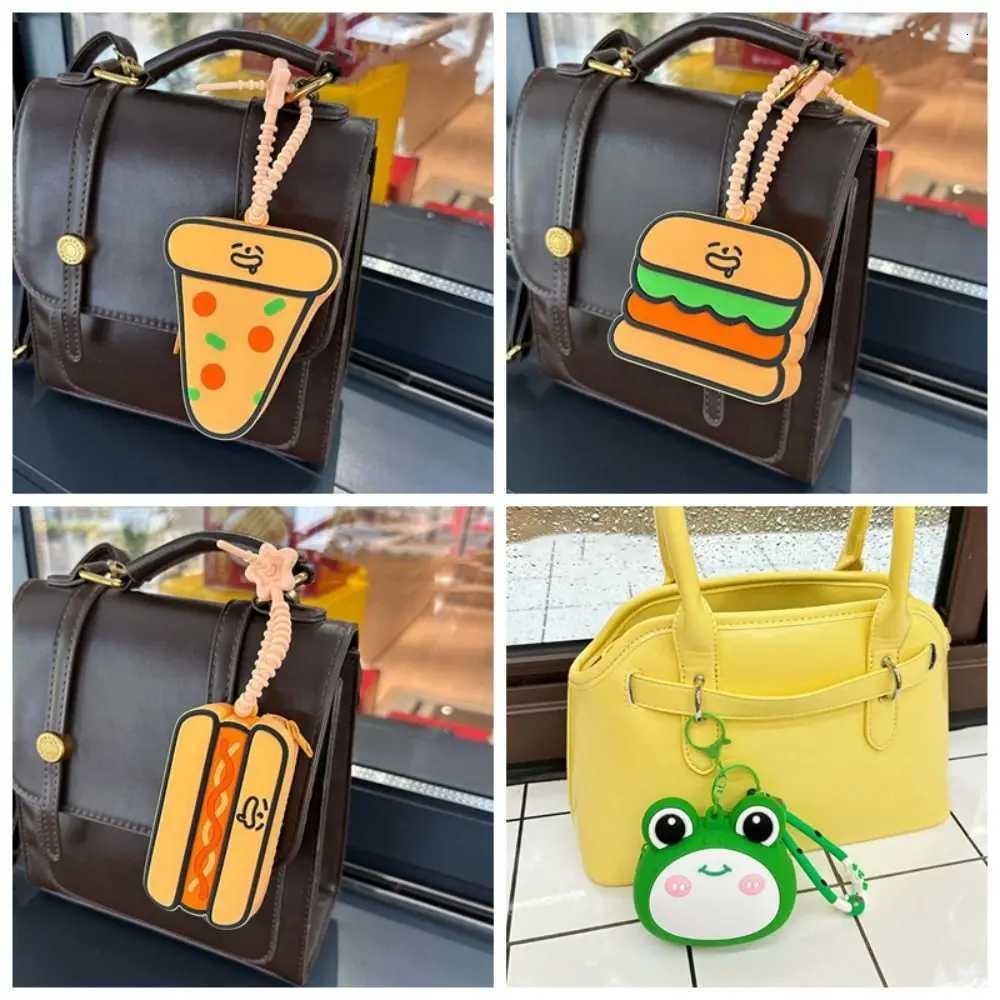 Versatile Portable Hamburger Coin Purse Waterproof Hot Dog Cartoon Silicone Wallet Pizza Soft Keychain Earphone Bag Men G250802