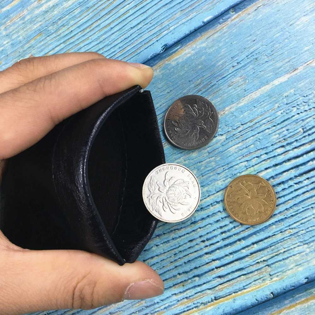 Black Coin Purse PU Leather Wallet Small Earphones Wallet Bag Key Business Credit Card Holder Money Change Pouch Zipper For Men G250802