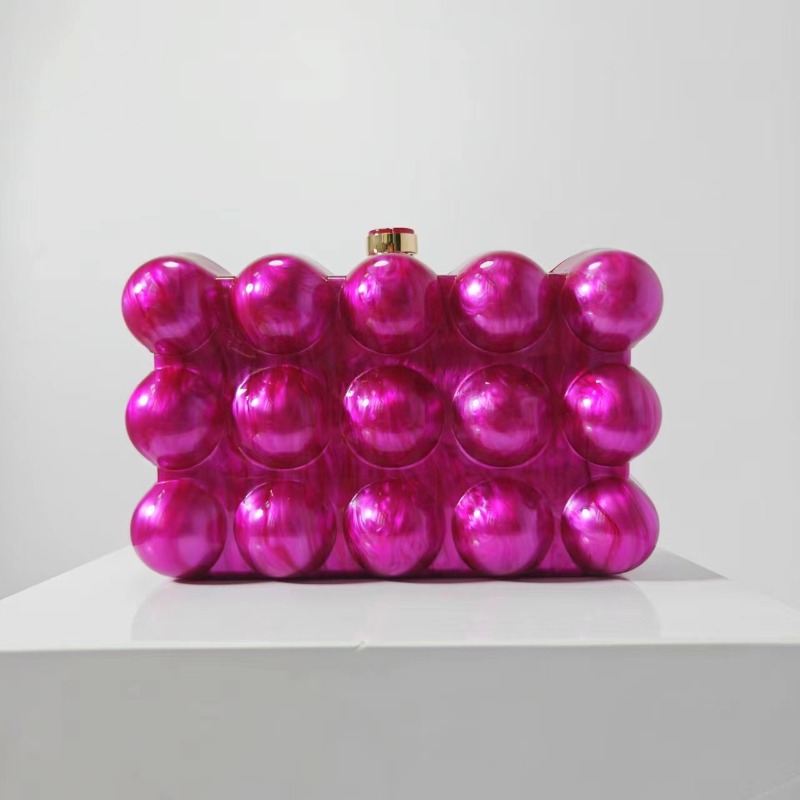 Elegant Pearlescent Acrylic Shoulder & Messanger Combo Handbag Trendy Evening Accessory