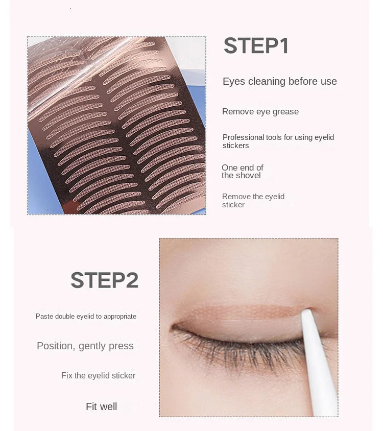 300PCS/180PCS Double Eyelid Tape Invisible Stickers Transparent Double Eye Tape Adhesive Fiber Eye Lid Lift Strip Eyelid Tools 250730