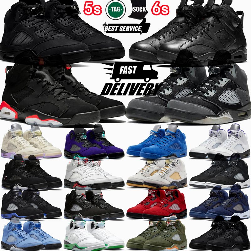 2025 Designer 5 5s Men Basketball Shoes 6 6s Raging Georgetown Toro Bravo Bull Fire blue Reverse Metallic Reimagined Ticket Burgundy Olive Sail Cool Mans Sneakers