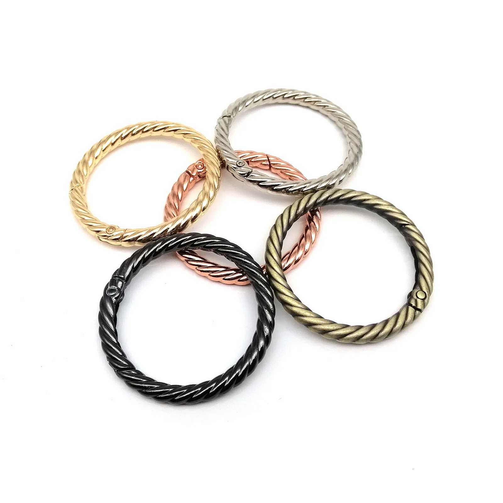 Spring O Ring Open Twist Leather Bag Handbag Belt Strap Buckle Carabiner Connector Key Dog Chain Findings Snap Clip Trigger Hook G250802