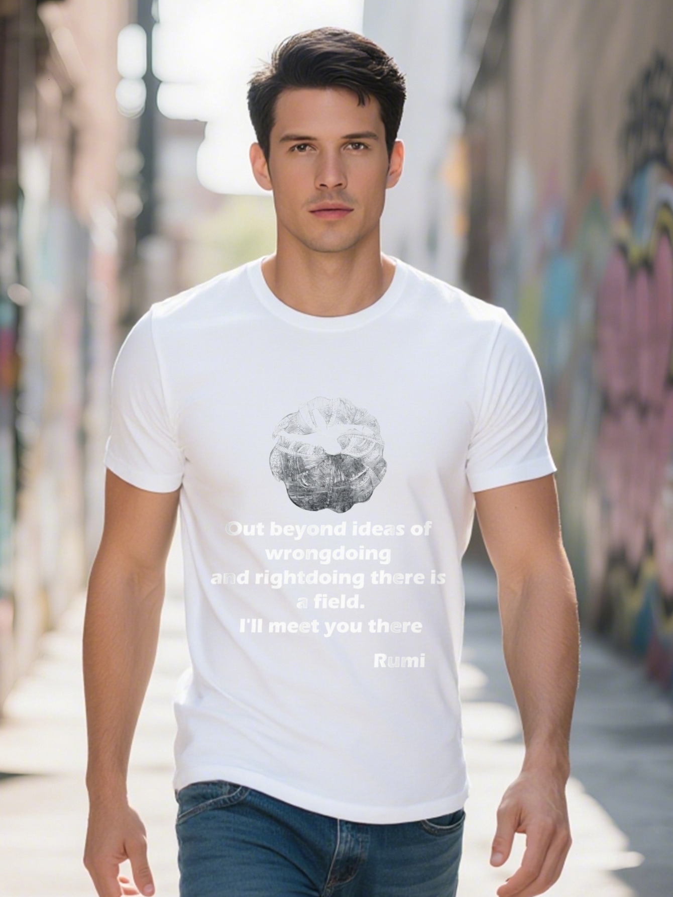 Rumi Quotes Poems Art T-shirts For Men Women And Youth 3f563