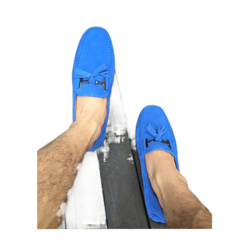 2024 Mens Korean Version Suede Leather Lazy Loafers for Men Social Youth Autumn Genuine Leather Student Shoes 241225