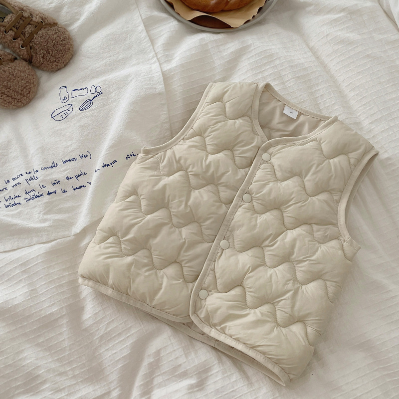 Childrens Down Cotton Vest Baby Infant Inner and Outer Wear Autumn Winter Thickened Vest New Style Boys and Girls New Style230222