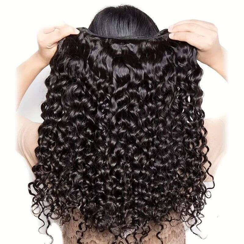 3Pcs Brazilian 10A 3 Pack Human Water Wave Bundle No Processing synthetic Styling Long-Lasting Glue Free Hair Extension 100%