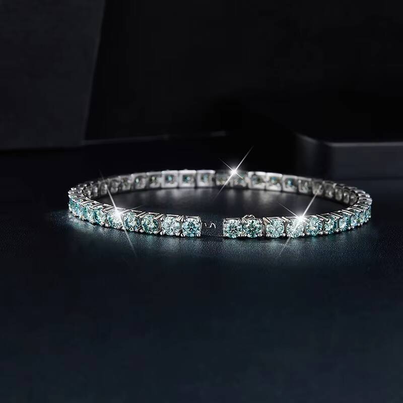 Ruizuan Moissanite Tennis Bracelets for Me Men Ladies Tennis Bracelet Moissanite Jewelry With Certificate Game GRA